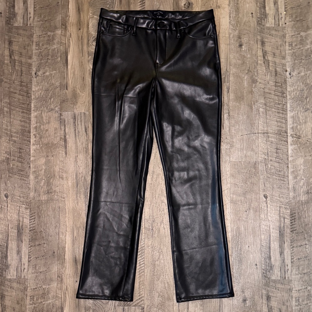 NYDJ Black Sculpt-Her Faux Leather Pants - Size 10